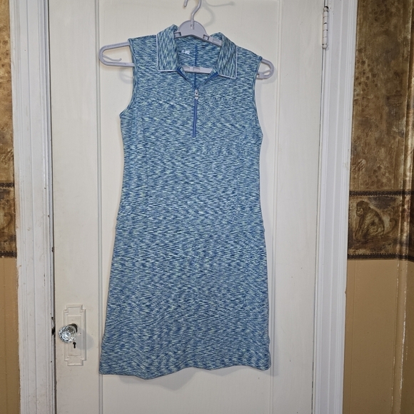 Nivo Sleeveless Zip Golf Dress blue green Pockets Size Medium - Picture 5 of 12